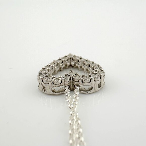 Beautiful Heart Necklace w Natural Diamonds in Illusion Settings - Picture 6 of 13